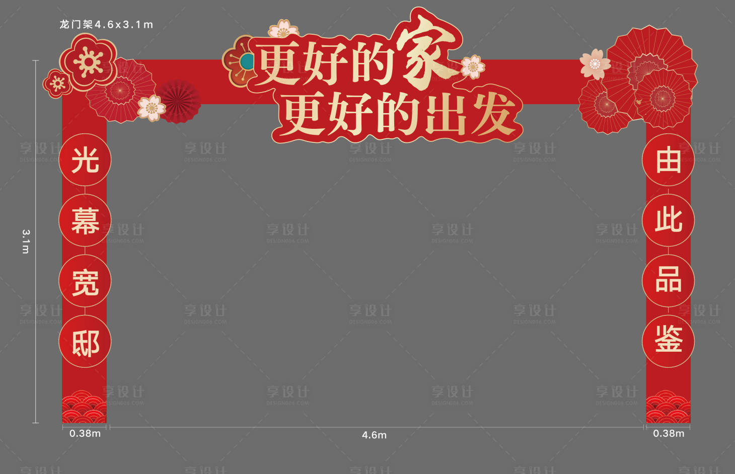 源文件下载【享设计】搜索编号：38140008065459192【房地产回家活动龙门架】