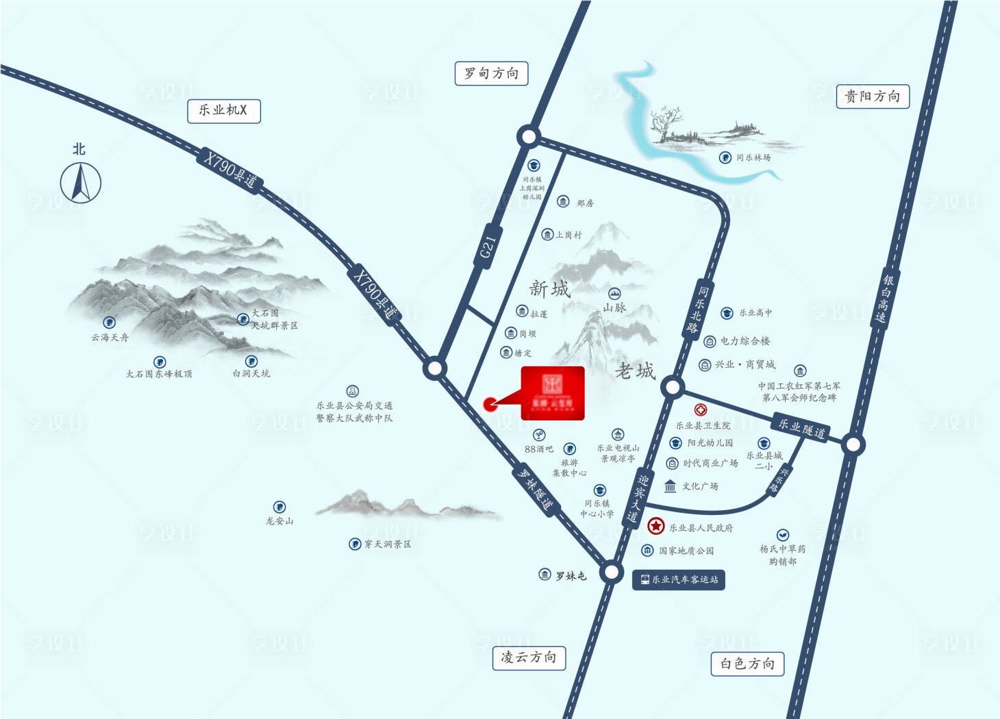 源文件下載【享設計】搜索編號：15360008197867388【房地產簡約大氣區位圖】