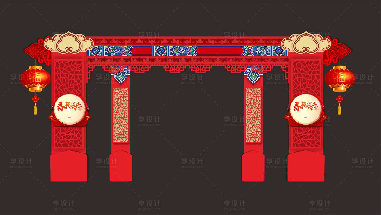 源文件下載【享設(shè)計(jì)】搜索編號(hào)：15330008054216258【春節(jié)除夕活動(dòng)門頭】