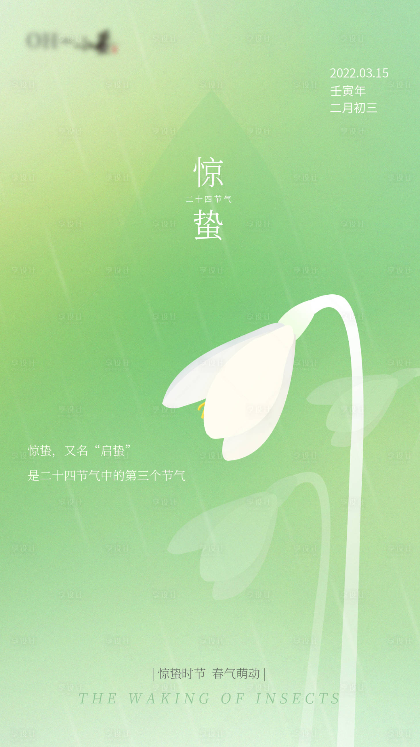 源文件下載【享設計】搜索編號：23010008649164408【小清新驚蟄海報】