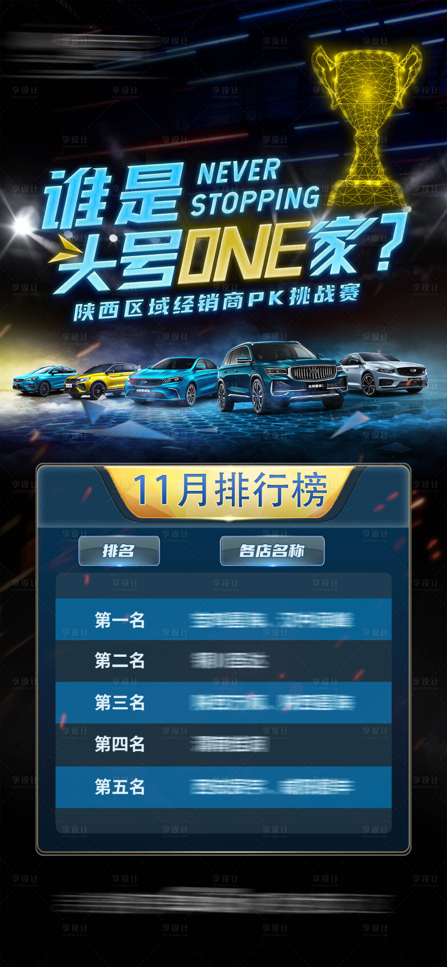 源文件下载【享设计】搜索编号：17910008517034529【汽车月度排名海报】