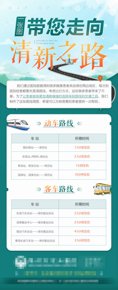 源文件下载【享设计】搜索编号：28500008284558985【医疗出行坐车线路图海报】