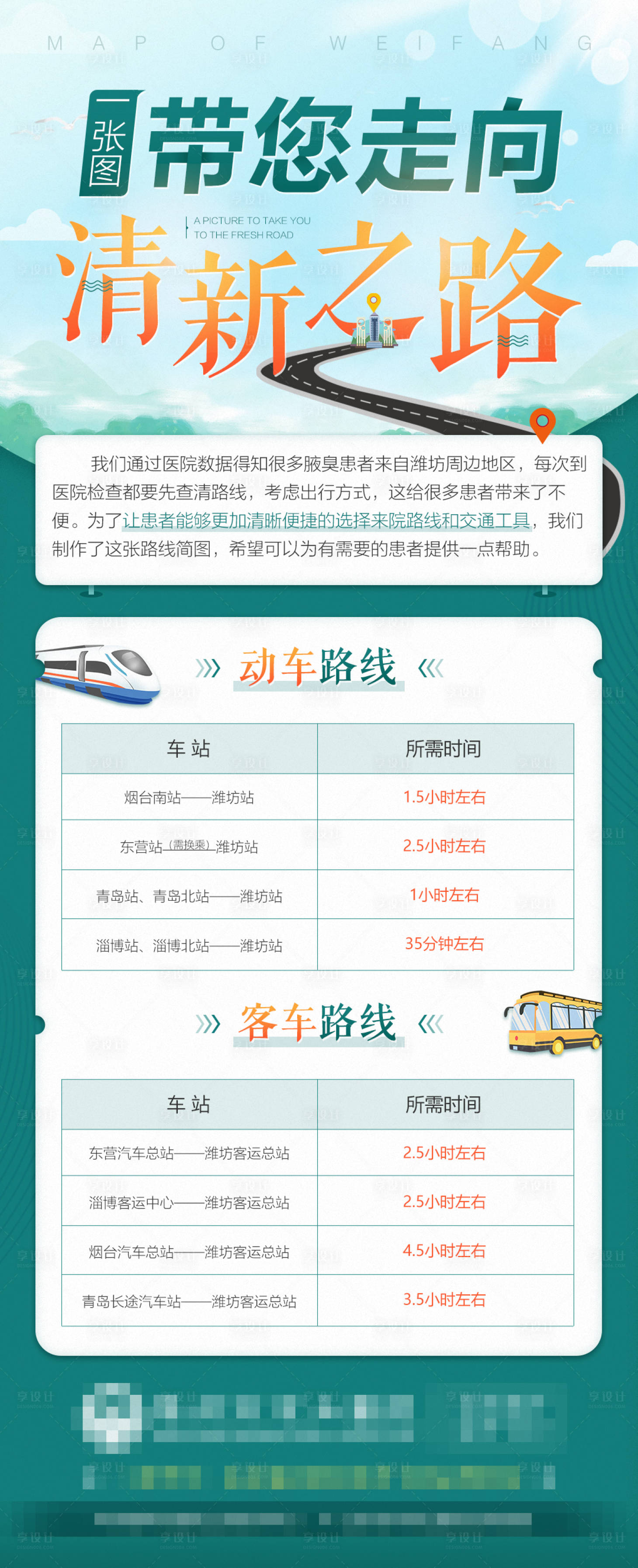 源文件下载【医疗出行坐车线路图海报】编号：28500008284558985