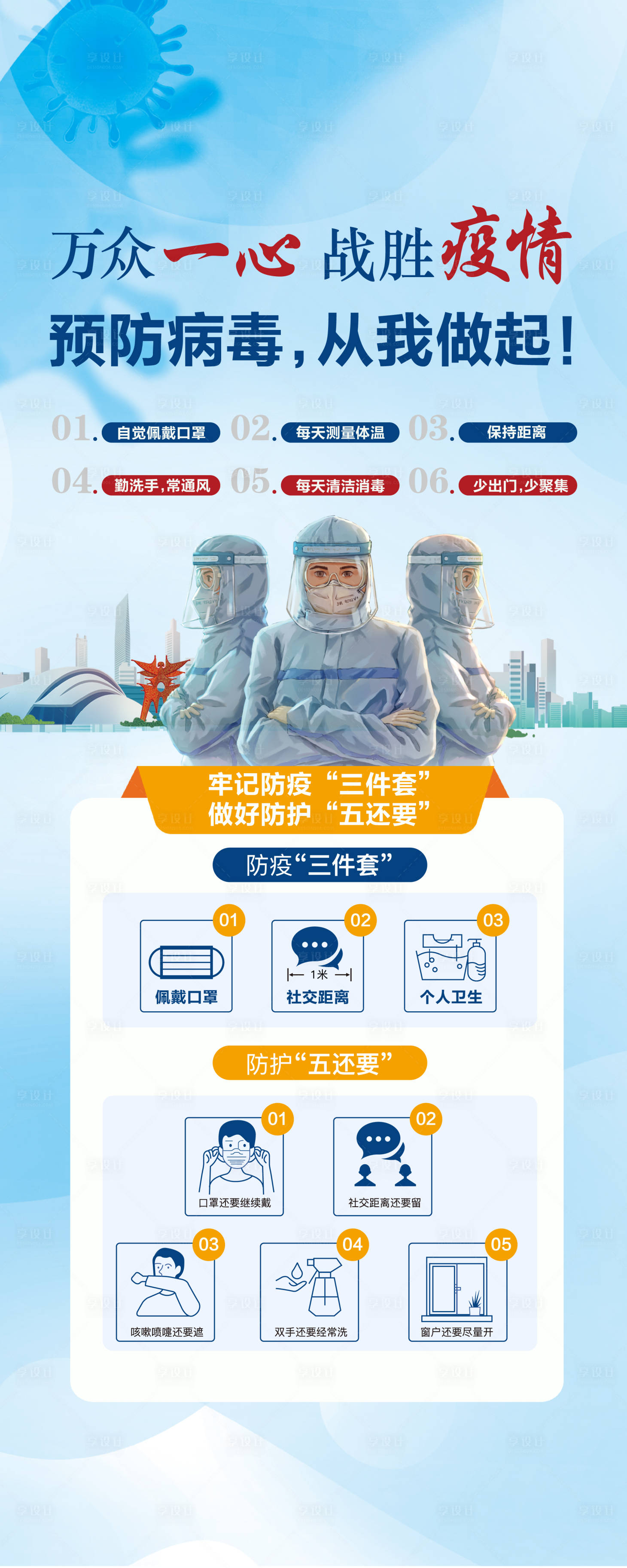 源文件下载【享设计】搜索编号：53140008535295643【防疫疫情注意事项 】