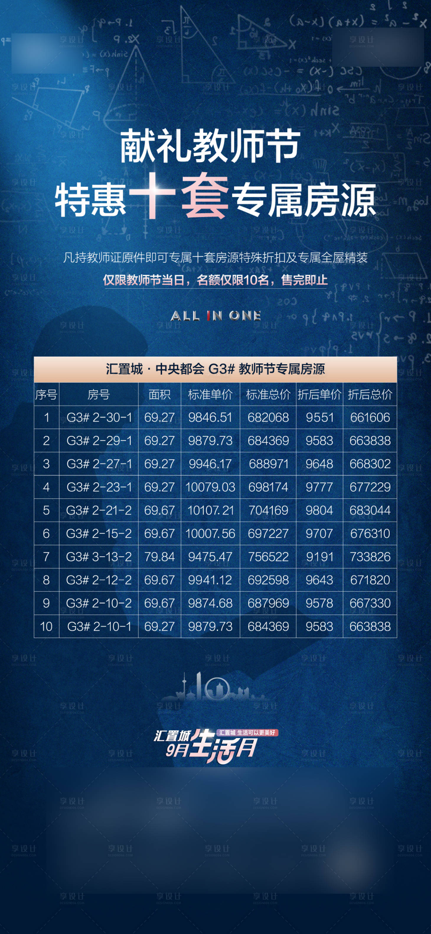 源文件下载【教师节特价房海报】编号：78080008424885456