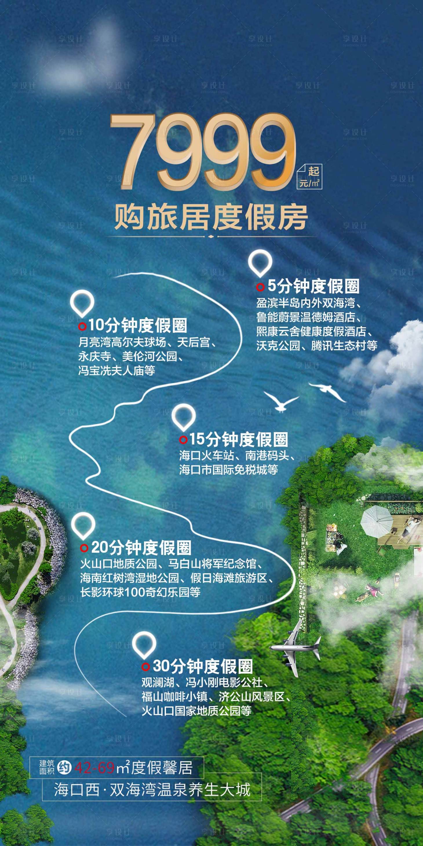 源文件下载【享设计】搜索编号：61710008489839920【2022购旅居度假房卖点海报】