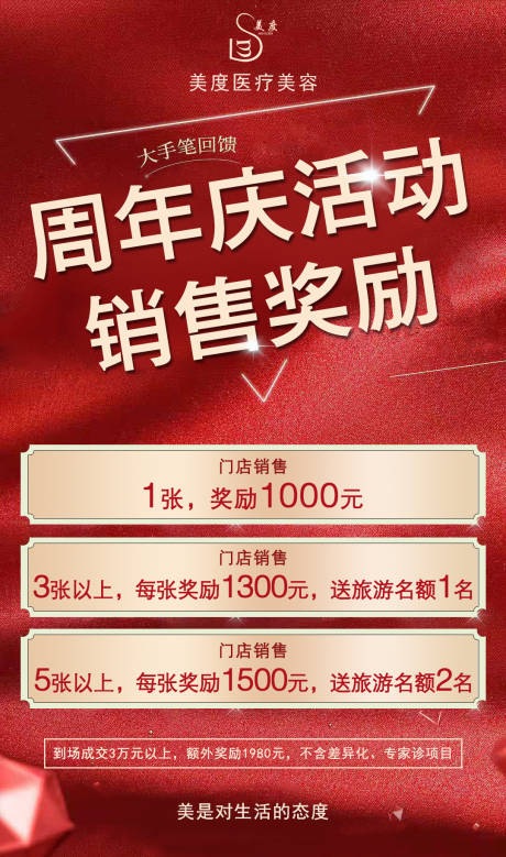 源文件下载【医美周年庆活动销售奖励海报】编号：22060008587431012