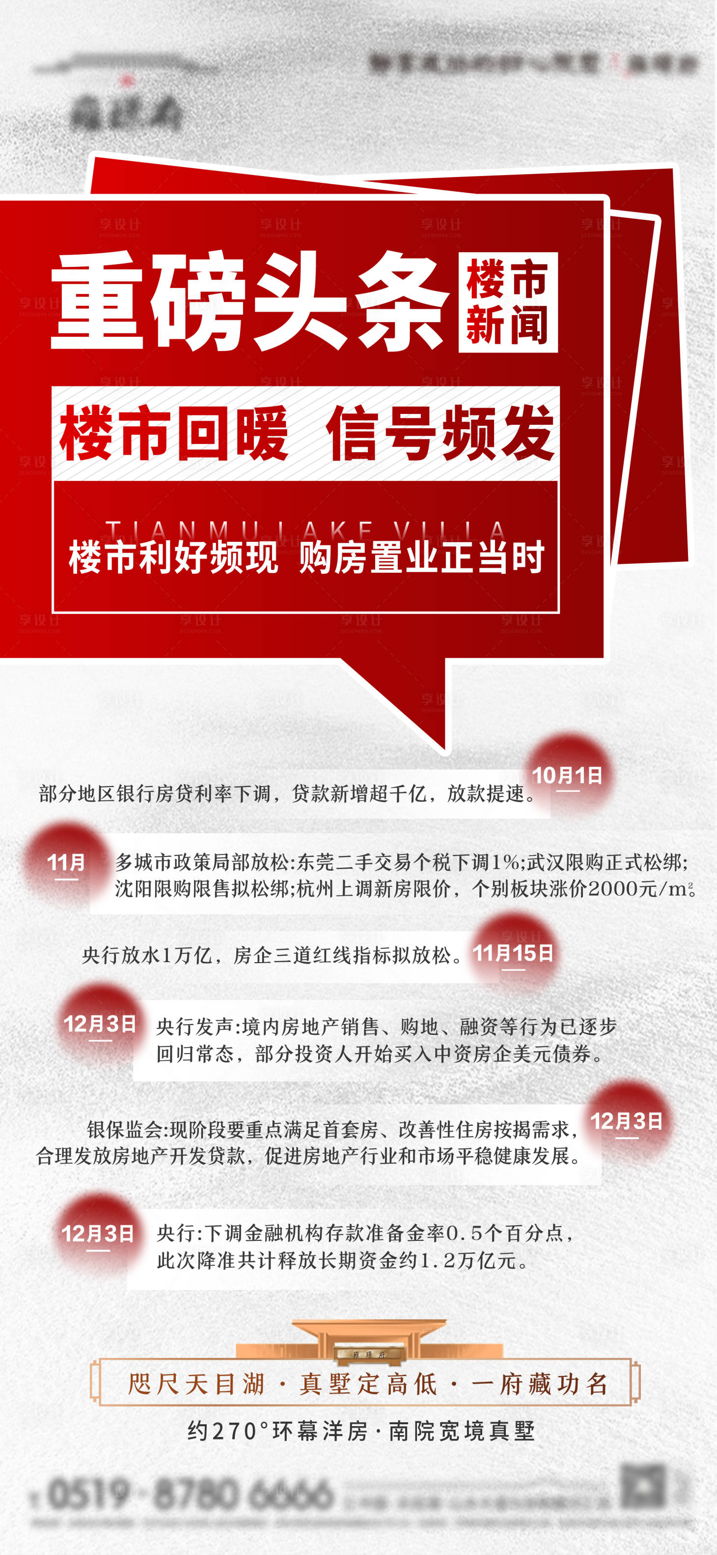 源文件下载【红色房地产楼市政策刷屏海报】编号：32880008338903825