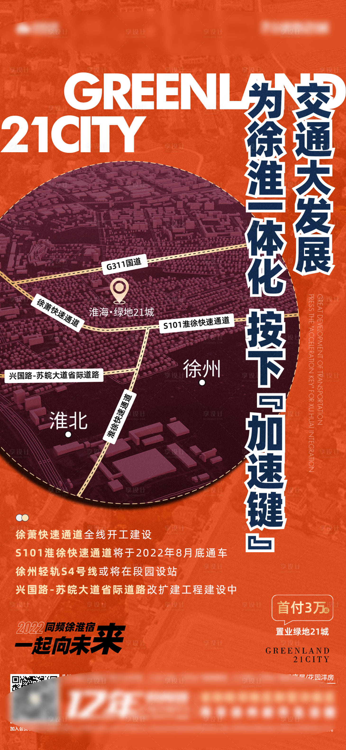 源文件下载【享设计】搜索编号：86100008434075449【地产区域交通海报】