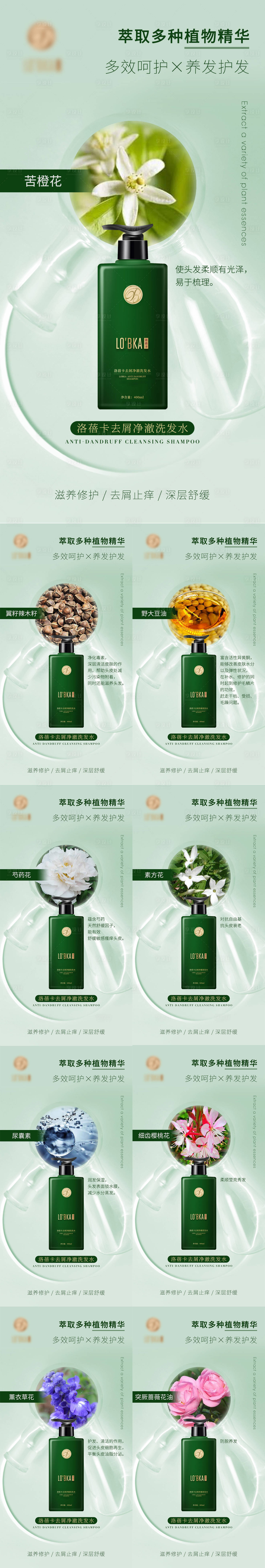 源文件下載【享設(shè)計(jì)】搜索編號(hào)：70310008386842982【洗發(fā)水護(hù)發(fā)產(chǎn)品成分海報(bào)系列】