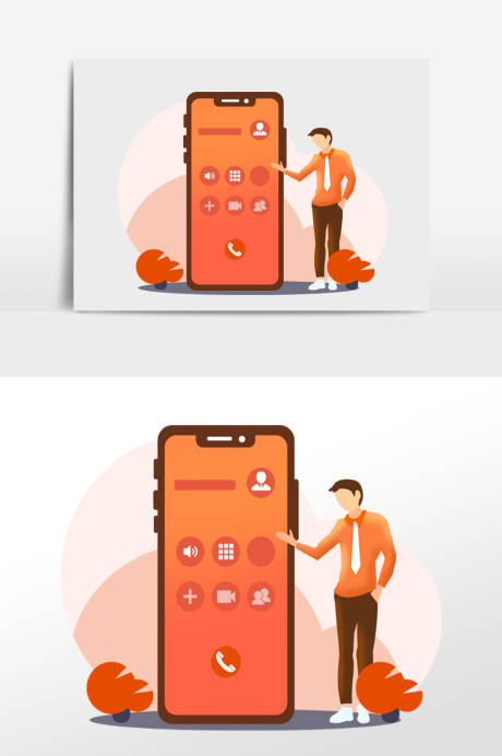 源文件下载【扁平化手机通话商务办公图标设计】编号：20220210100947992