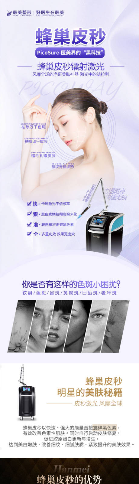 源文件下载【医美整形蜂巢皮秒嫩肤详情页】编号：30480008415855166