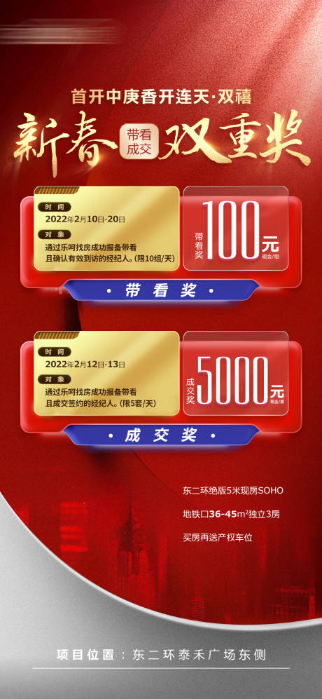 源文件下載【享設計】搜索編號：68170008336634602【地產帶看成交獎海報】