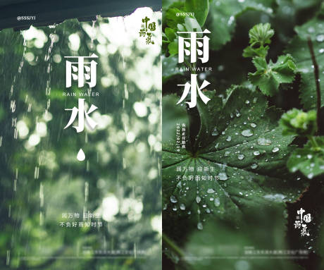 源文件下載【享設計】搜索編號：85010008458214653【雨水節氣系列海報】