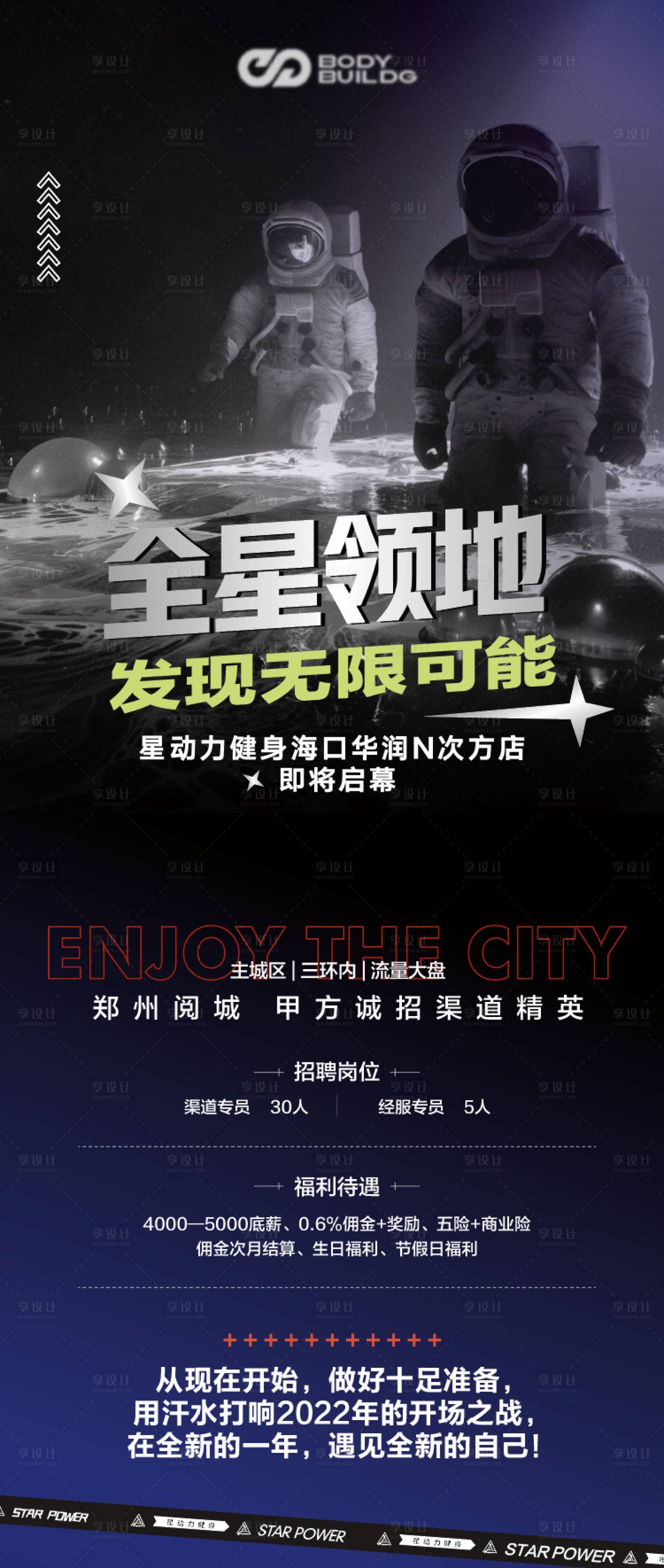源文件下载【享设计】搜索编号：76480008354424512【开业招聘宇航风格海报】