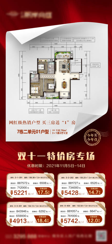 源文件下載【房地產一口價戶型海報】編號：68830008533319487