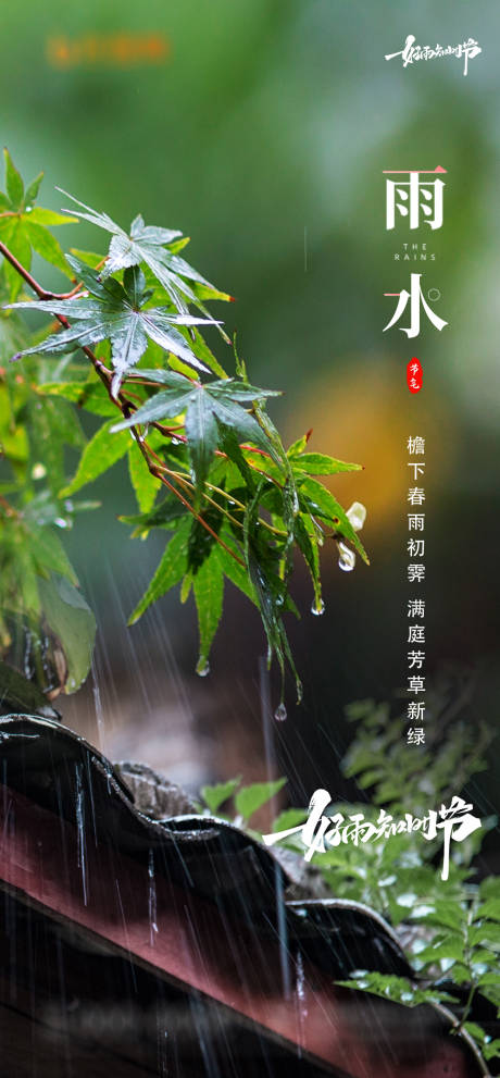 源文件下载【雨水节气海报】编号：56200008336401034