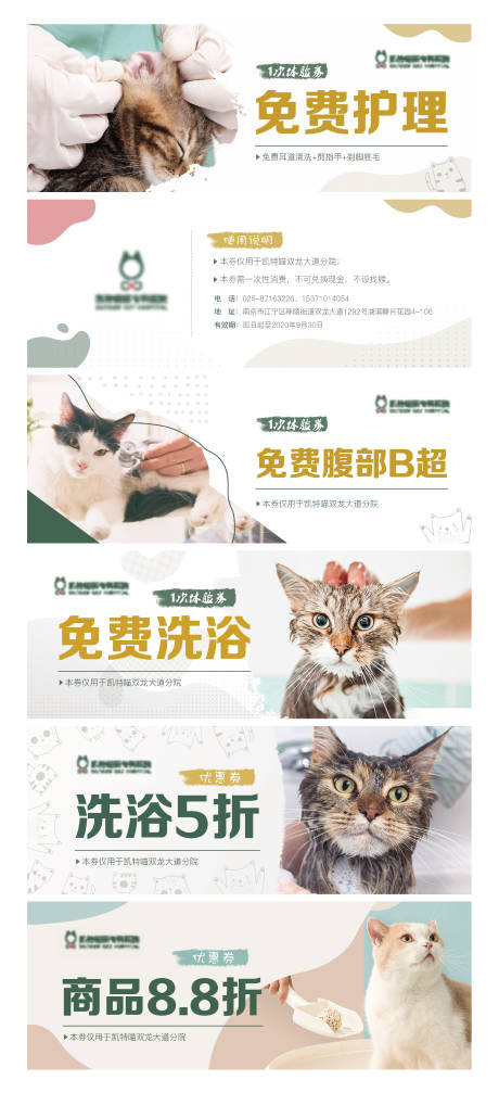宠物医院活动系列优惠券-源文件【享设计】