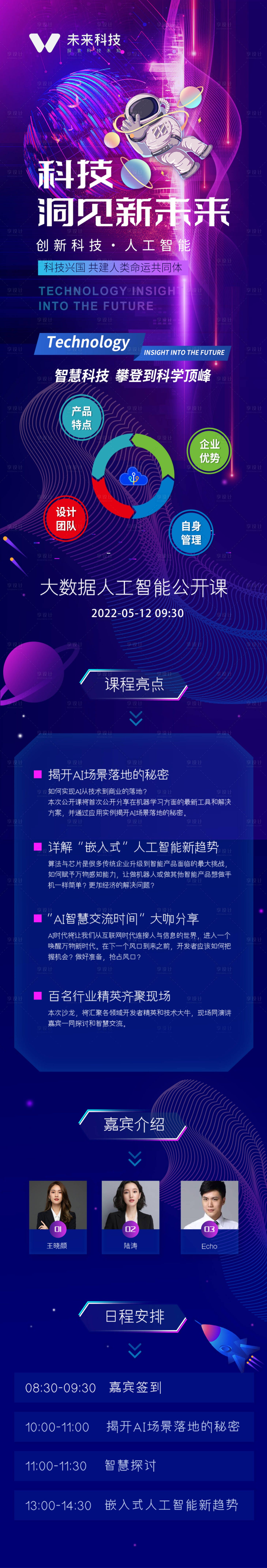 源文件下载【享设计】搜索编号：27970008649696870【科技会议长图嘉宾专题海报设计】