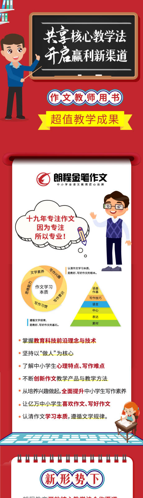 作文培训教学宣传海报长图
