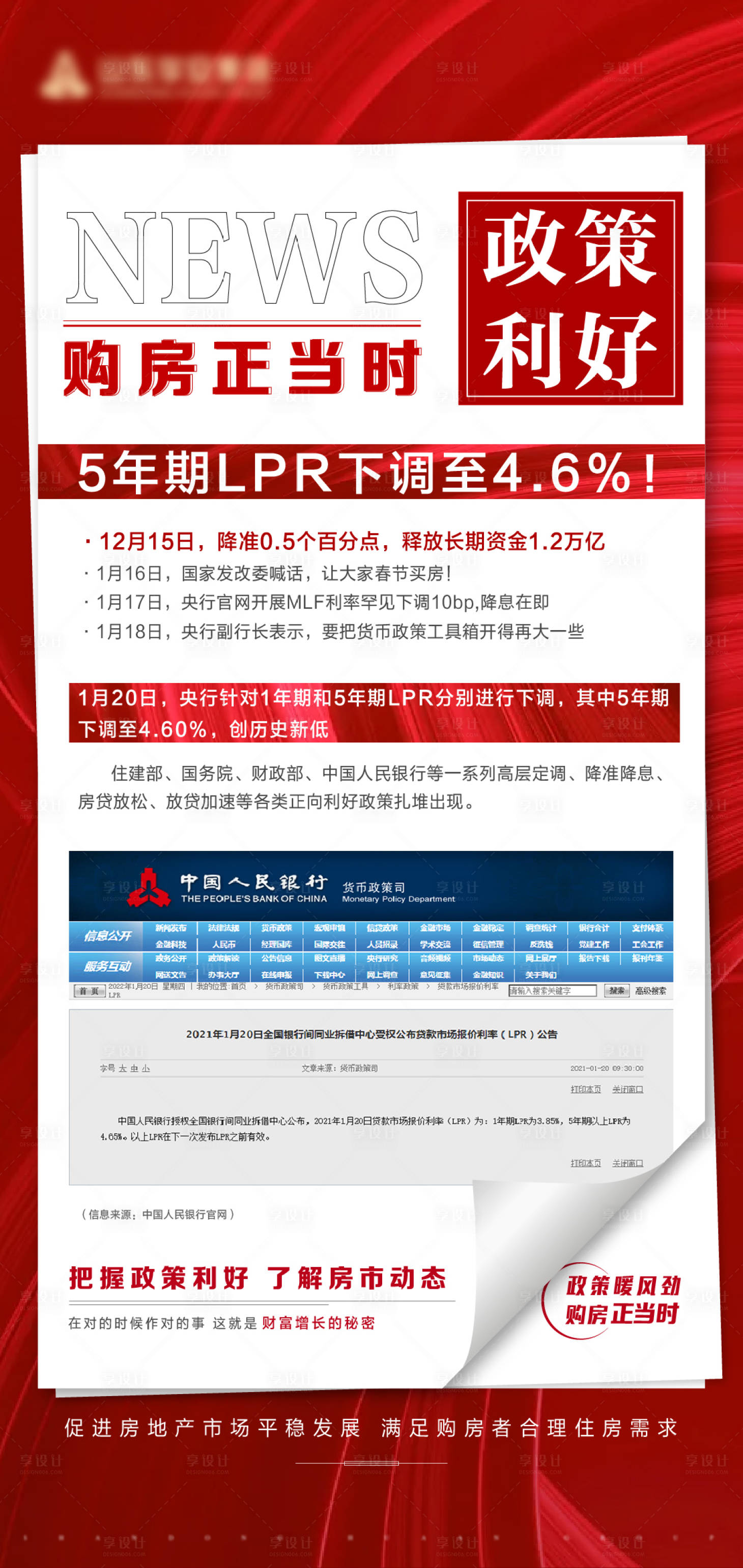 源文件下載【地產政策利好海報】編號：34040008287776619