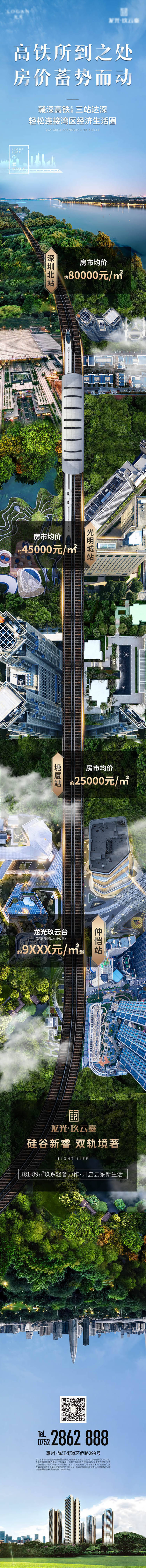 源文件下载【享设计】搜索编号：59970009233421122【高铁房价长图】