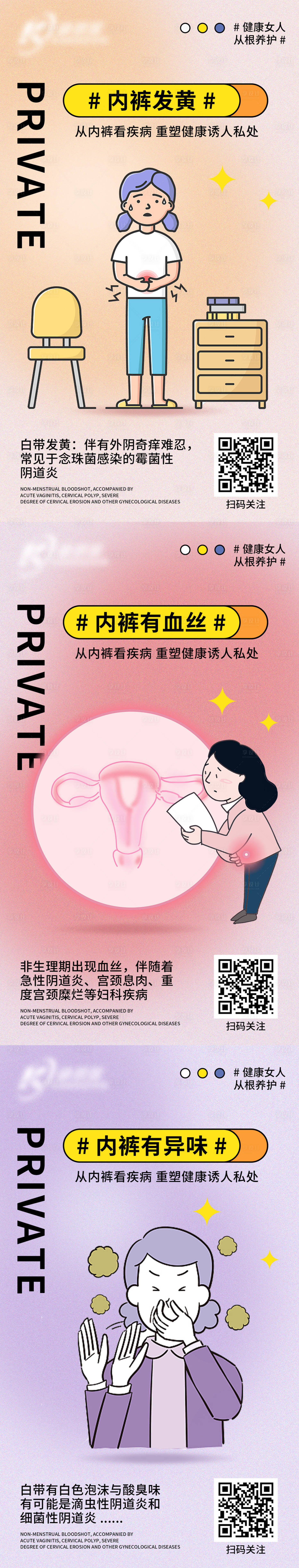 源文件下载【享设计】搜索编号：72670008946944702【私密白带症状普及知识海报】