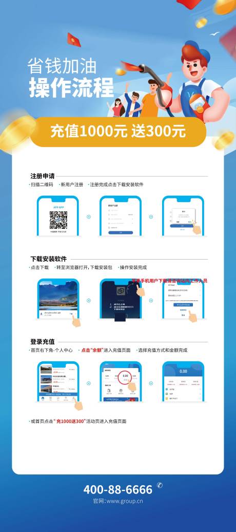 源文件下载【APP下载注册使用流程简约海报】编号：20220319174019736