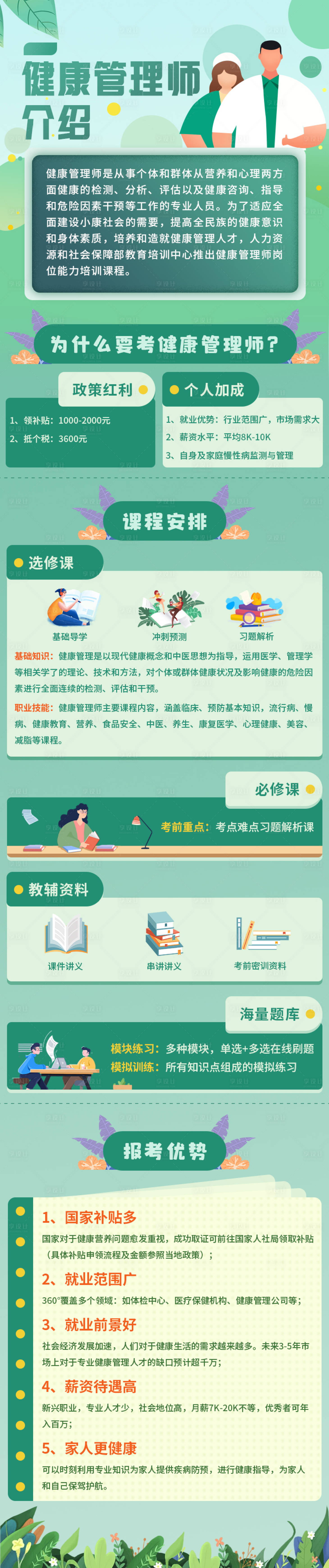 源文件下载【享设计】搜索编号：41570009156948898【健康管理师介绍课程海报长图】