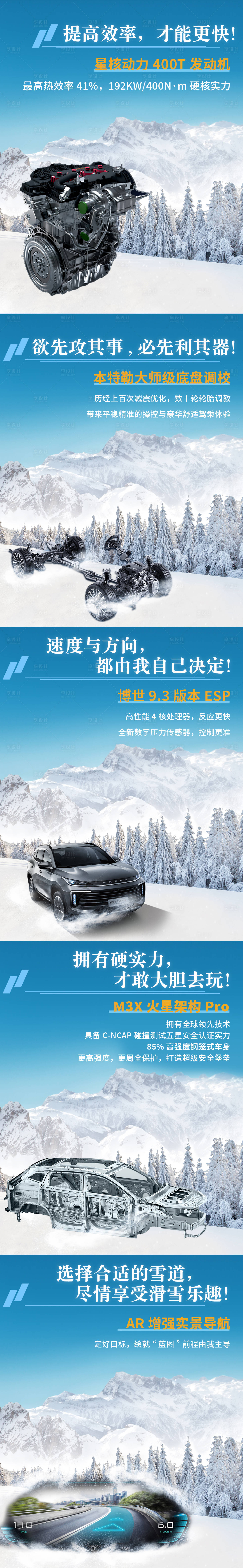 源文件下载【享设计】搜索编号：61310009064506594【汽车滑雪卖点长图】