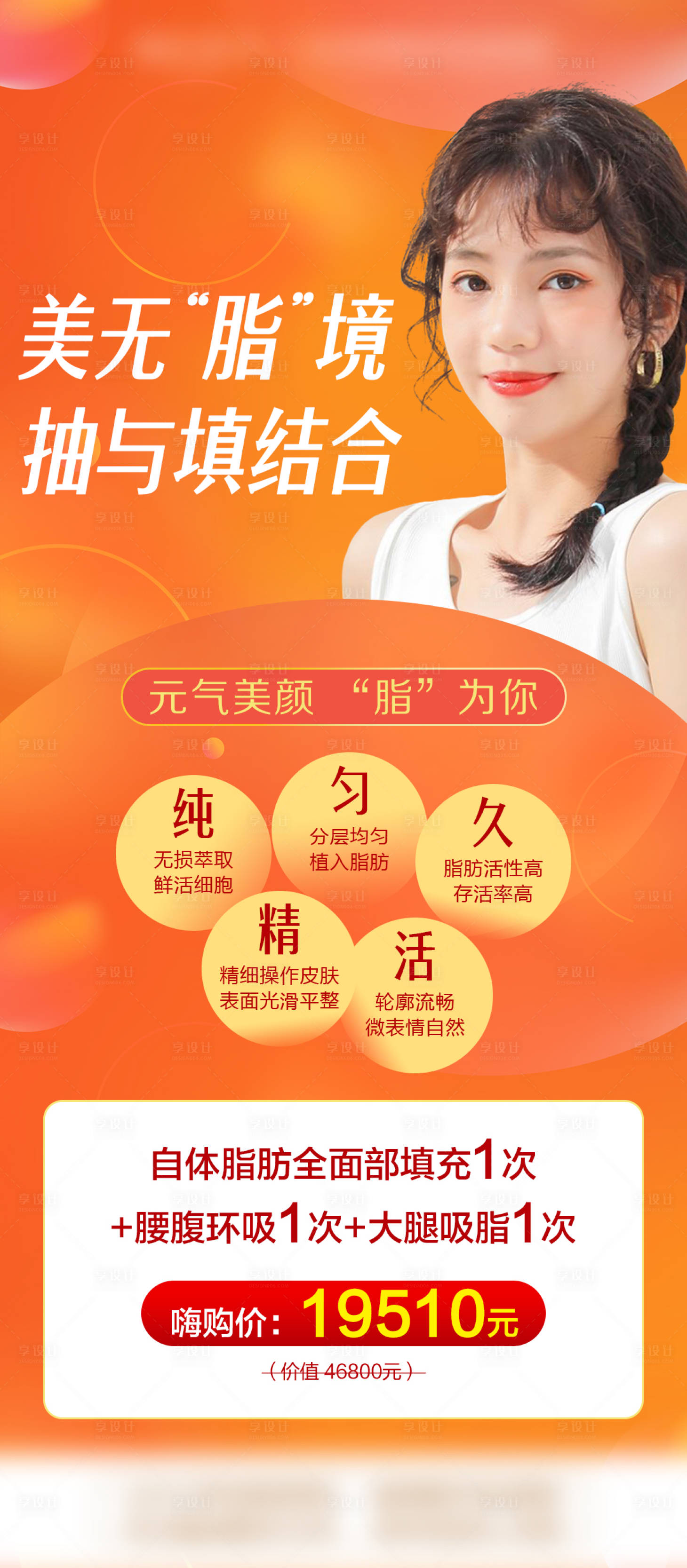 源文件下載【享設(shè)計】搜索編號：16540009077714573【醫(yī)美抽脂人物海報】