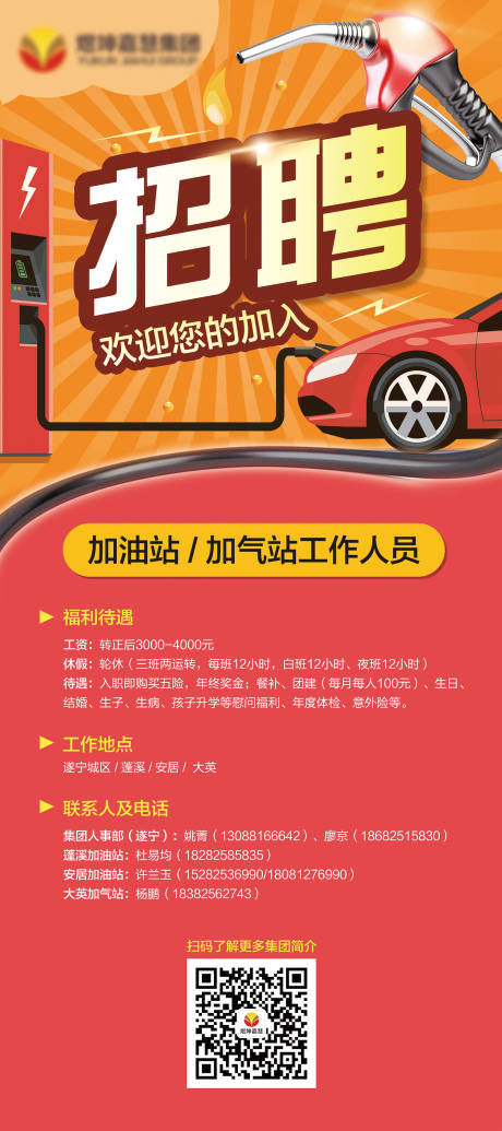 源文件下载【能源招聘燃油展架】编号：88690008964762322