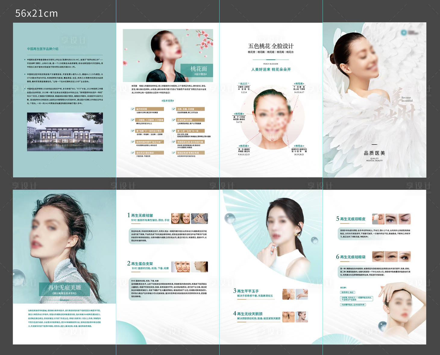 源文件下載【享設(shè)計(jì)】搜索編號(hào)：15560008743079900【醫(yī)美生物科技綠色四折頁】
