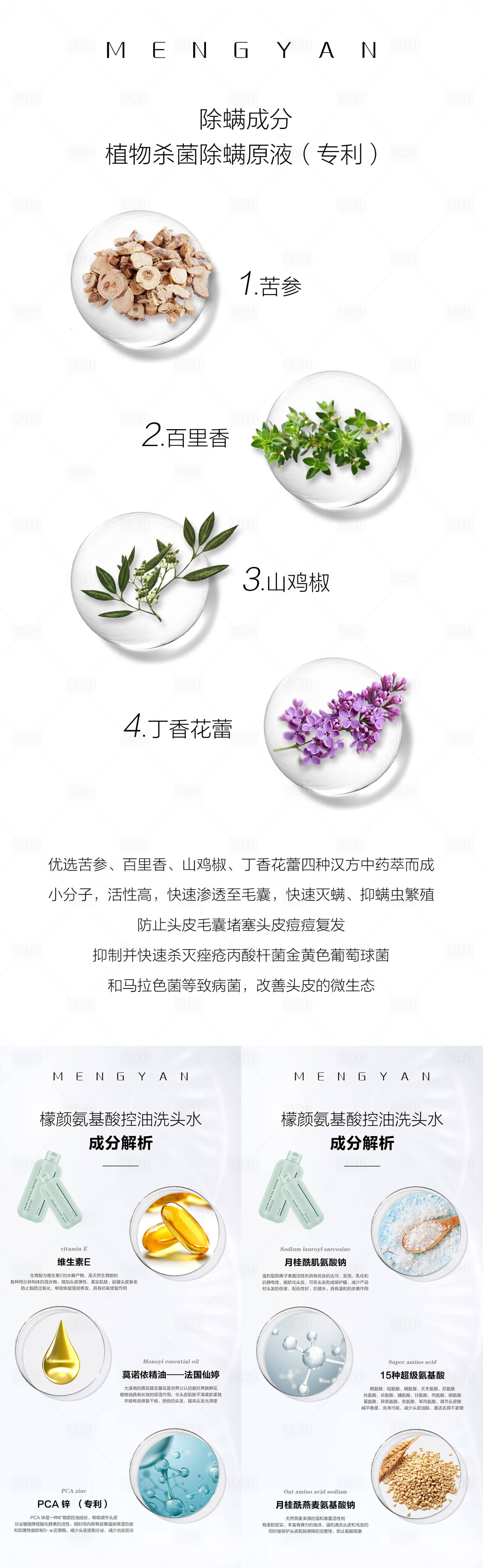 源文件下载【享设计】搜索编号：78920009134541347【微商洗发水护发产品成分系列海报】