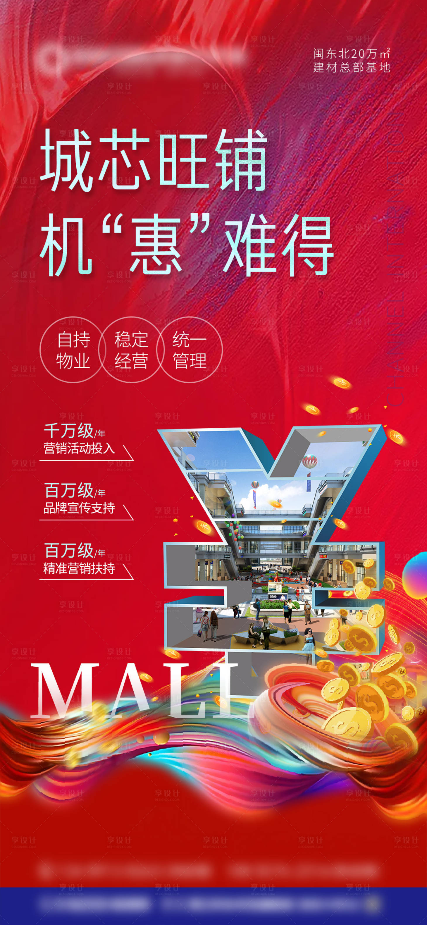 源文件下载【房地产旺铺招商海报】编号：54920009096339719
