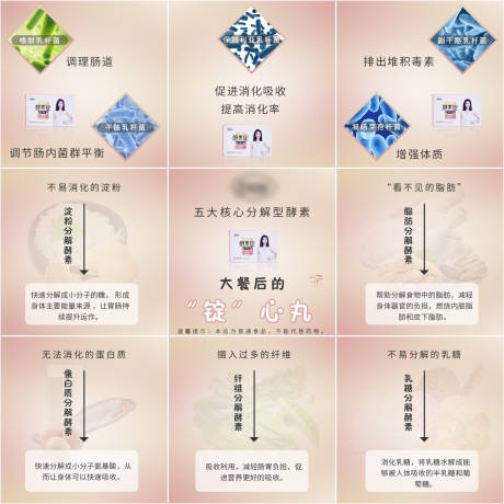 源文件下载【享设计】搜索编号：57190008714479348【益生菌产品成分九宫格海报】