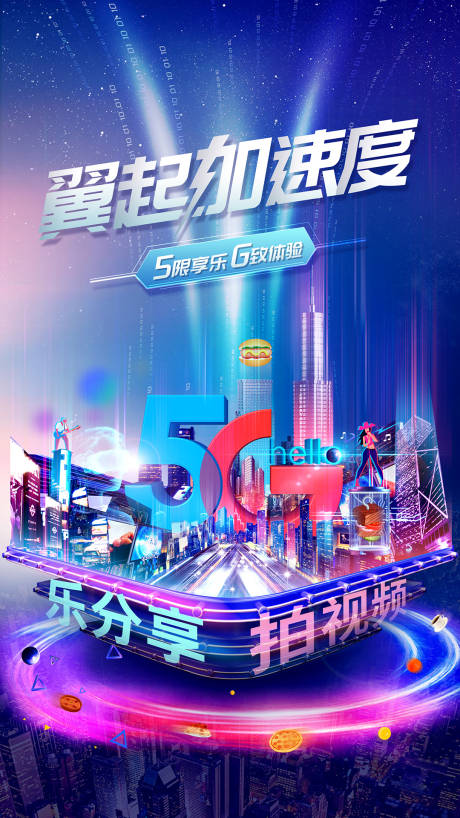 源文件下载【享设计】搜索编号：44330008725324029【5G科技未来城市海报】