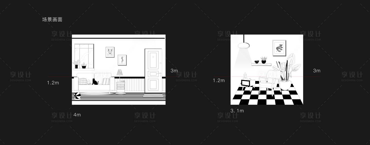源文件下載【享設計】搜索編號：56050008661143516【地產樣板間墻面簡約裝飾畫面】