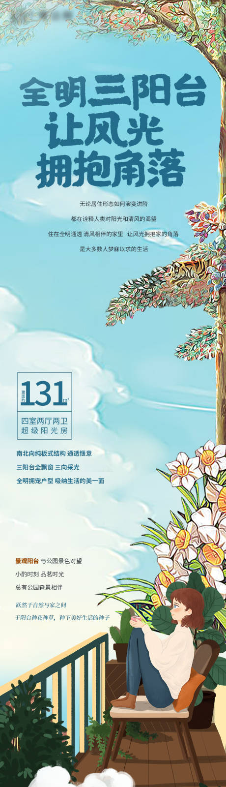 源文件下载【房地产阳台户型价值点长图海报】编号：99720009050253192
