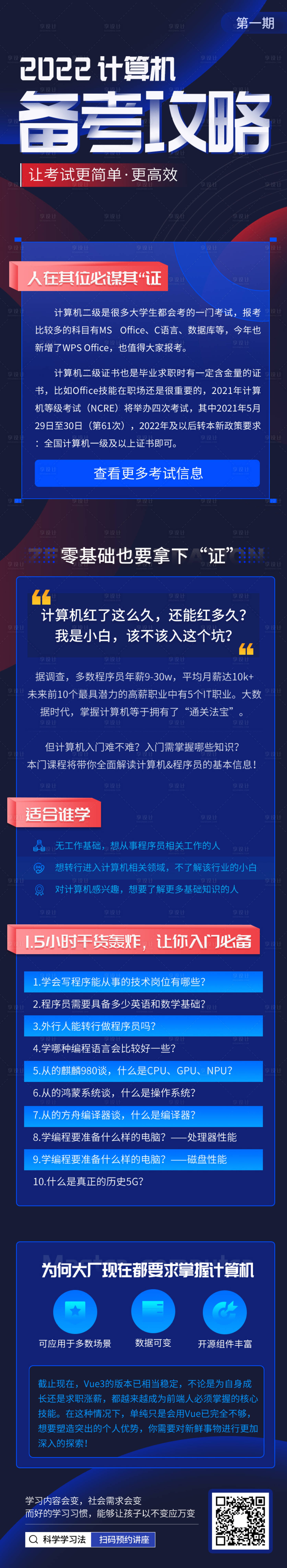 源文件下载【享设计】搜索编号：95830009118751001【计算机招生科技长图海报】