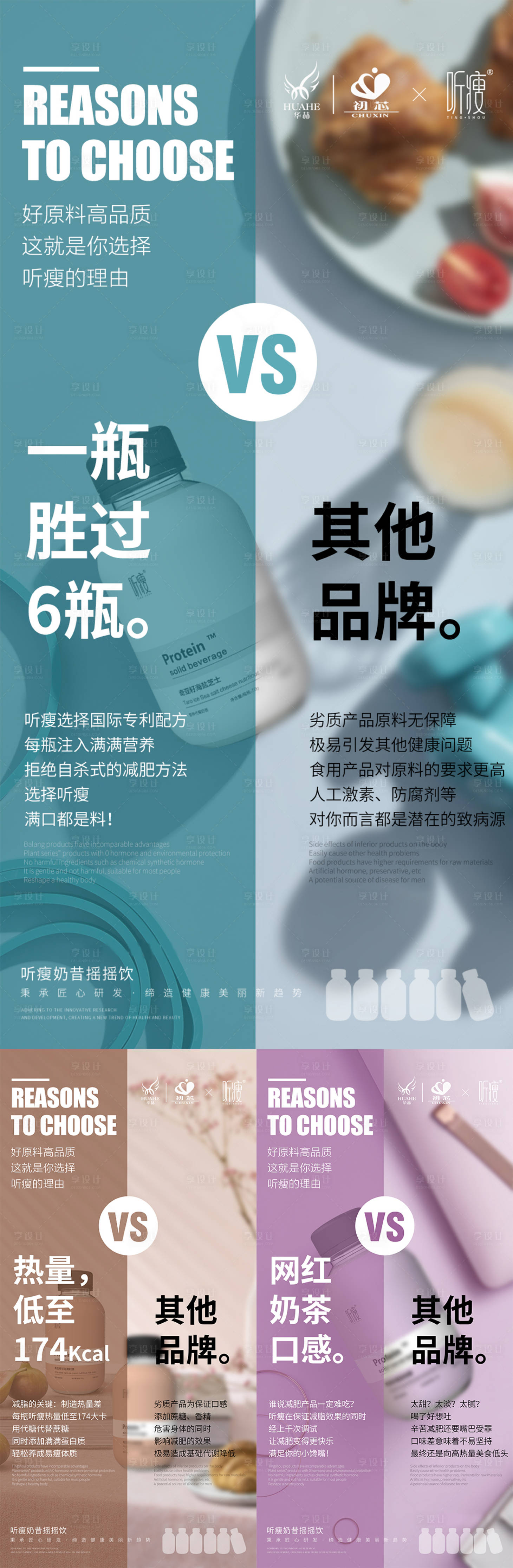 源文件下載【享設計】搜索編號：54960008720906719【代餐奶茶產品對比】