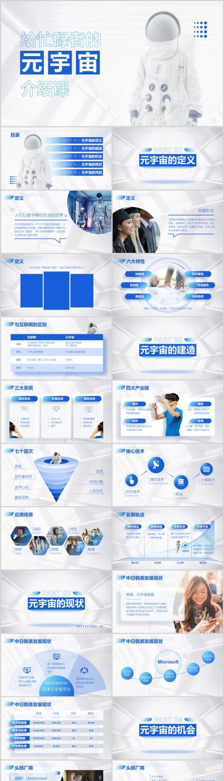 源文件下载【白色简洁风元宇宙介绍PPT】编号：41680008944296510