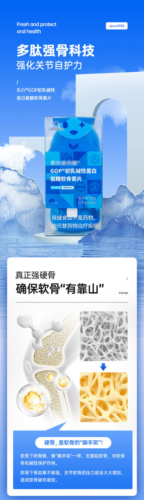 源文件下载【享设计】搜索编号：39750008810323373【保健品氨糖软骨素片详情页】
