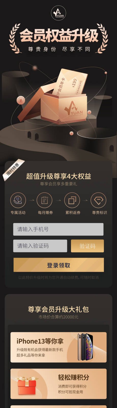 源文件下载【黑金会员权益H5专题设计】编号：90370009098833667