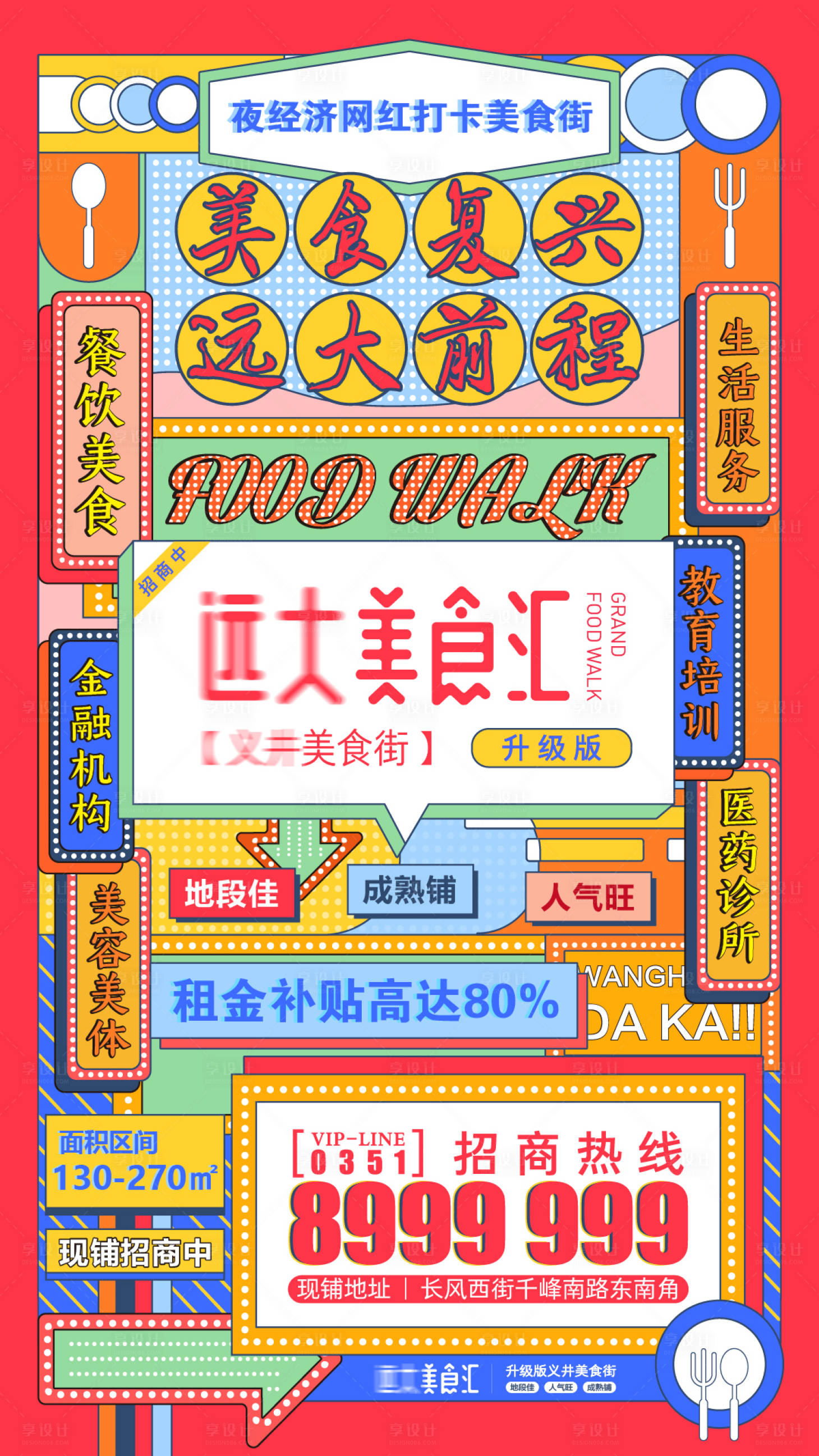 源文件下载【享设计】搜索编号：88430008832105792【美食招商复古海报】