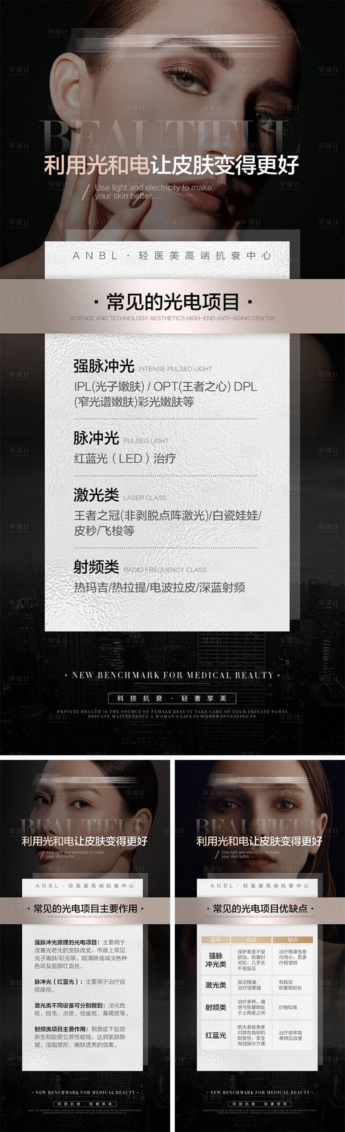 源文件下載【享設計】搜索編號：57320009229698031【醫美科普光電抗衰系列海報】