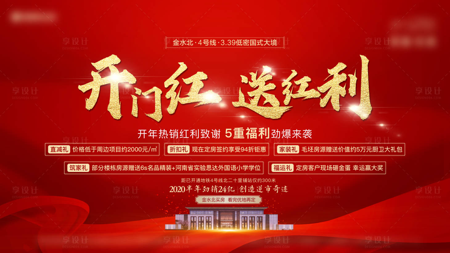 源文件下载【红色地产热销开门红五重礼画面】编号：22410009096596207