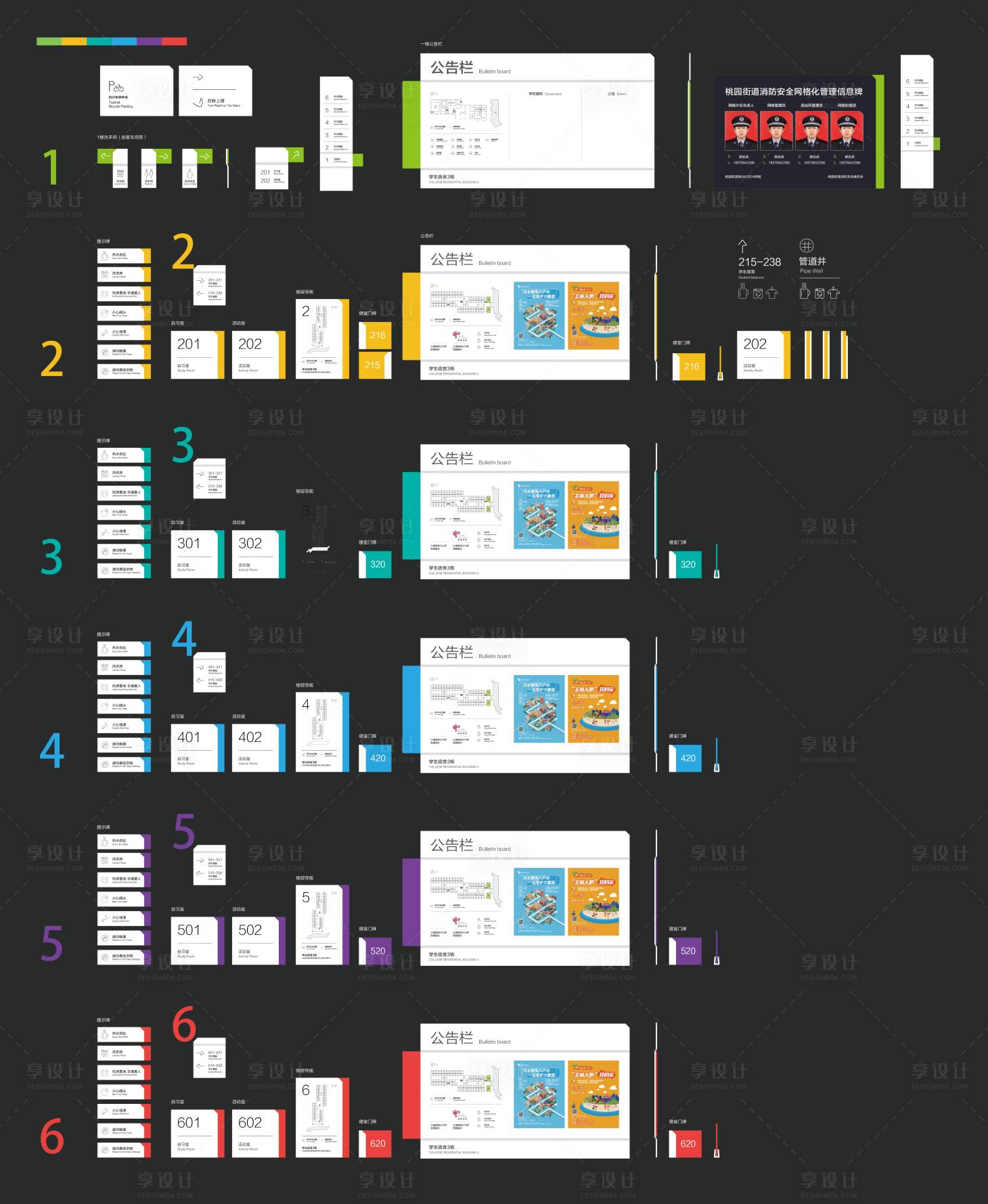 源文件下载【大学校园宿舍楼区域VI导视系统】编号：12500008817499891