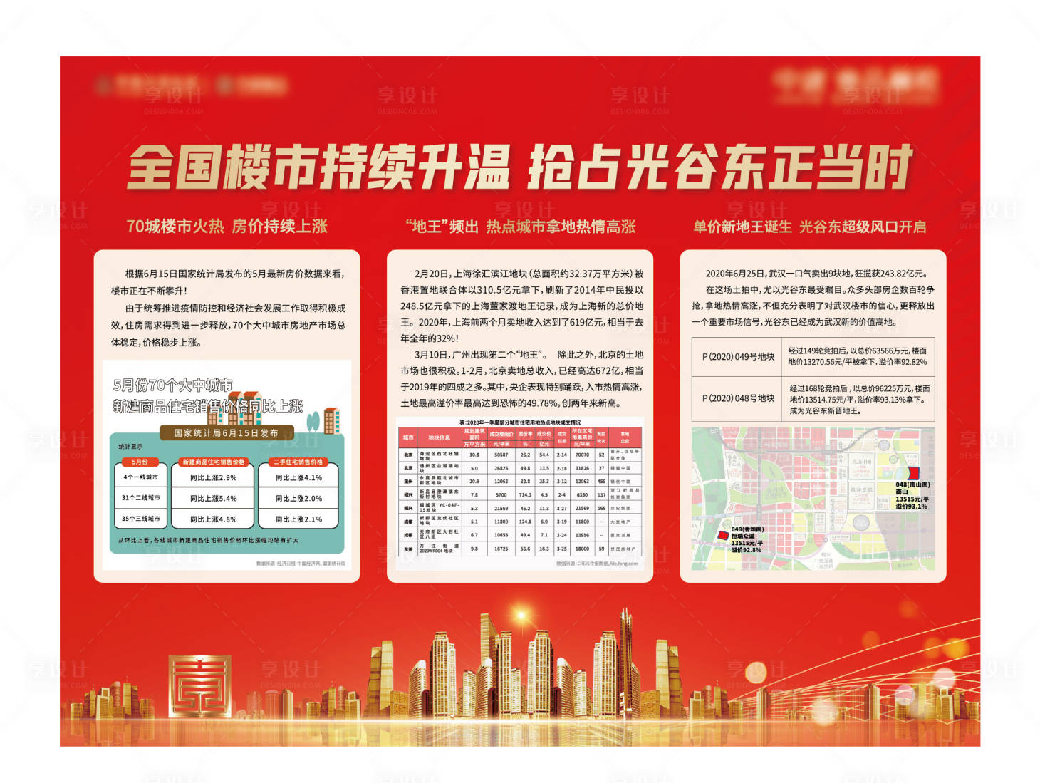 源文件下载【房地产建筑红金广告展板】编号：20220316173421194