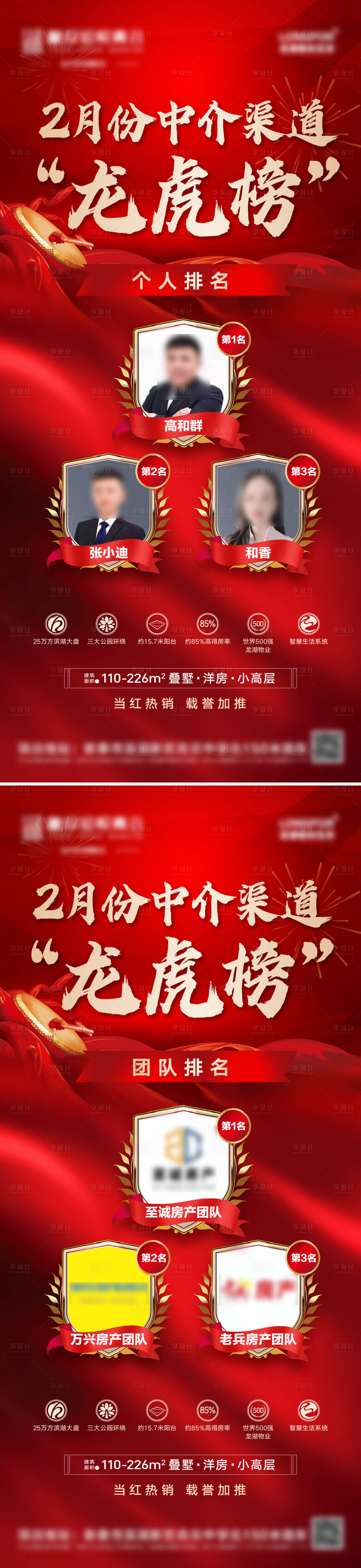 源文件下载【享设计】搜索编号：89200008923272489【地产红金销冠龙虎榜排名海报】